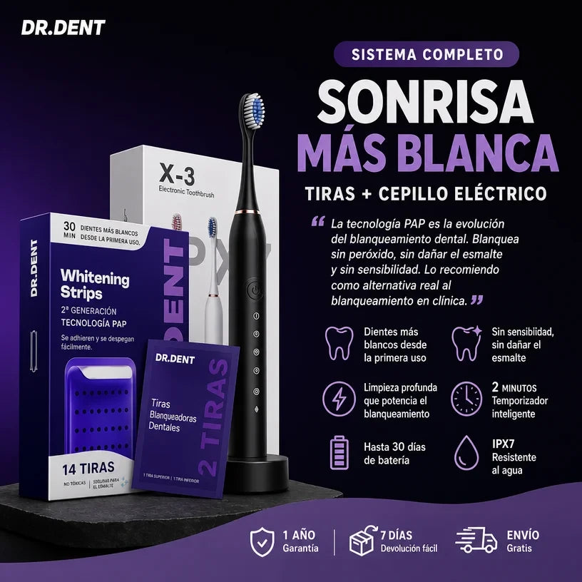 DR DENT© — Dientes 2-3 Tonos Más Blancos en 14 Días, Sin Sensibilidad GRATIS CEPILLO