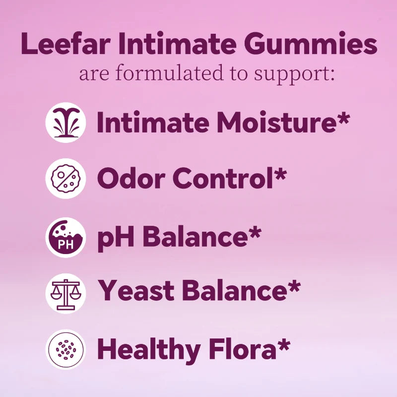 Gomitas probióticas femeninas LeeFar Her Juicy: solución integral con olmo resbaladizo, prebióticos y mezcla de probióticos Lactobacillus para equilibrar el pH y combatir la sequedad de las mujeres - Gomitas de piña (60 unidades)