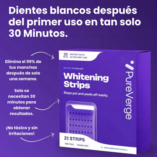 Tiras Blanqueadoras dentales V34 PAP+ PureVerge©
