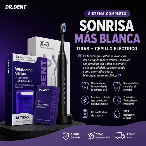 DR DENT© — Dientes 2-3 Tonos Más Blancos en 14 Días, Sin Sensibilidad GRATIS CEPILLO