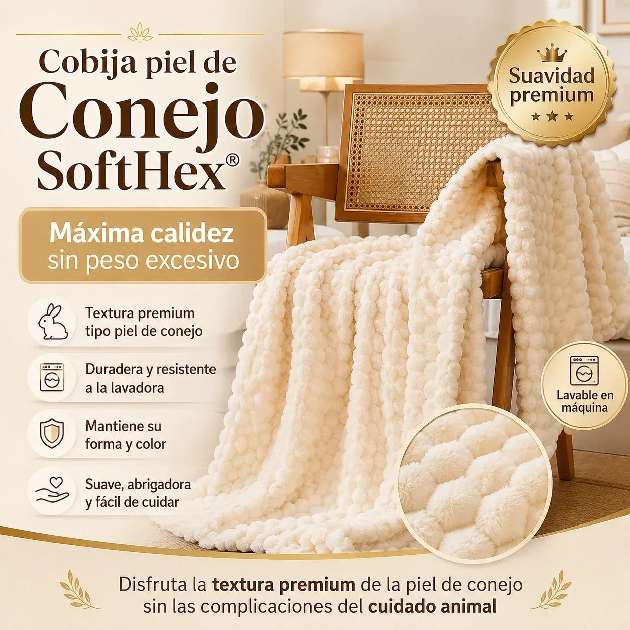 COBIJA PIEL DE CONEJO