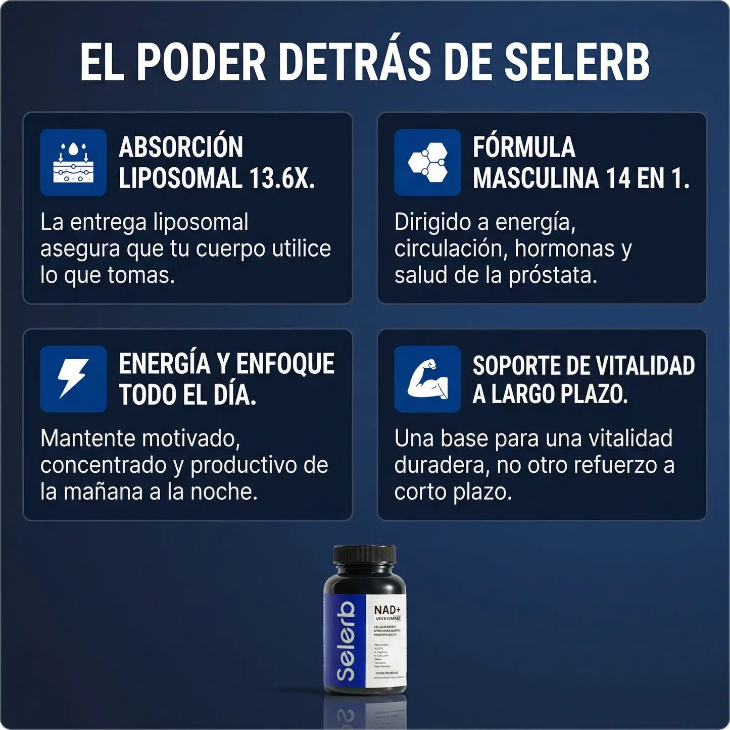 NAD+ liposomal para hombres | 60 Cápsulas